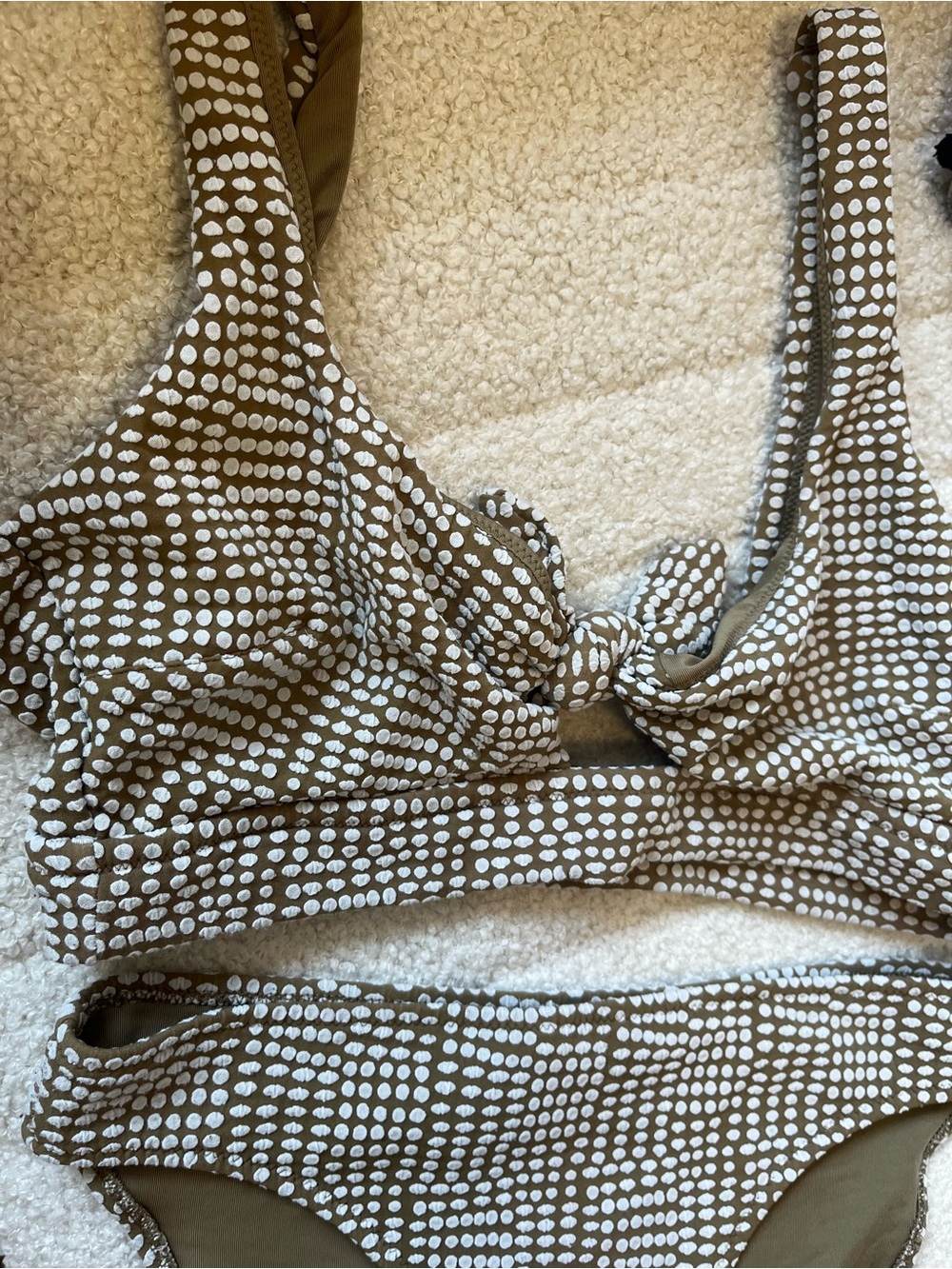 Aerie Olive Dot Tie-Front Bikini Set - Picture 2 of 7